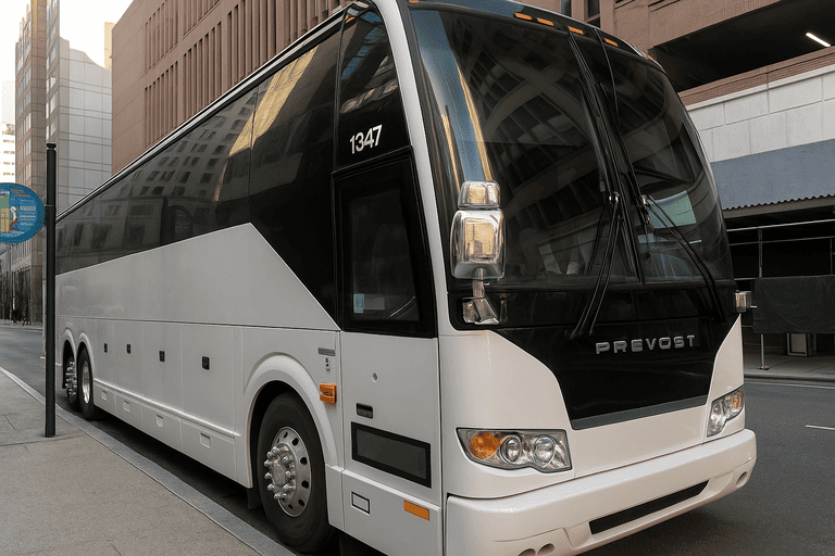 a Poway Charter Bus coach bus