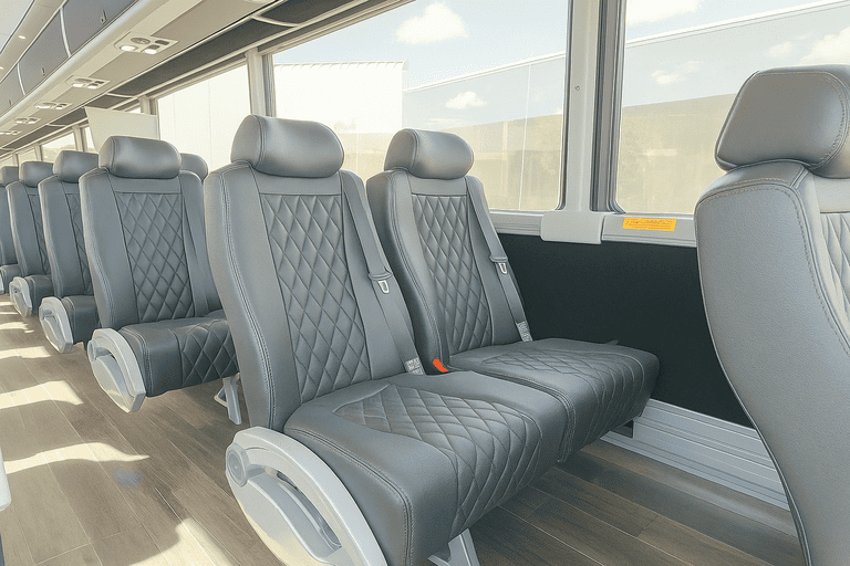 interior of Poway Charter Bus charter bus